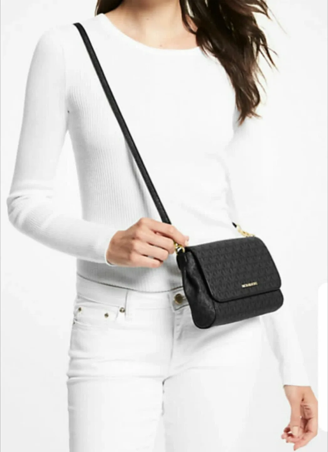 Michael Kors Black Crossbody Bag - Like New! image indicator(3)