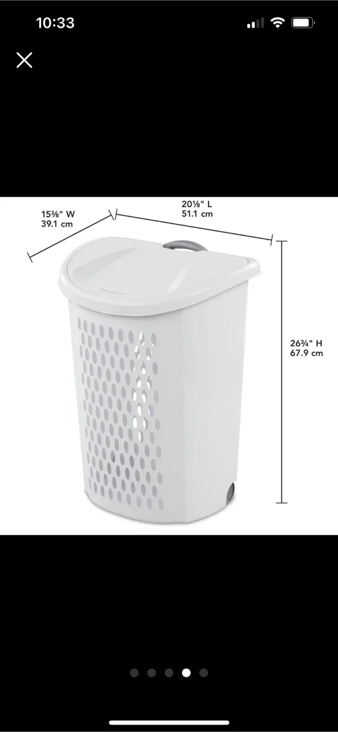 Sterilite White Laundry Basket thumbnail