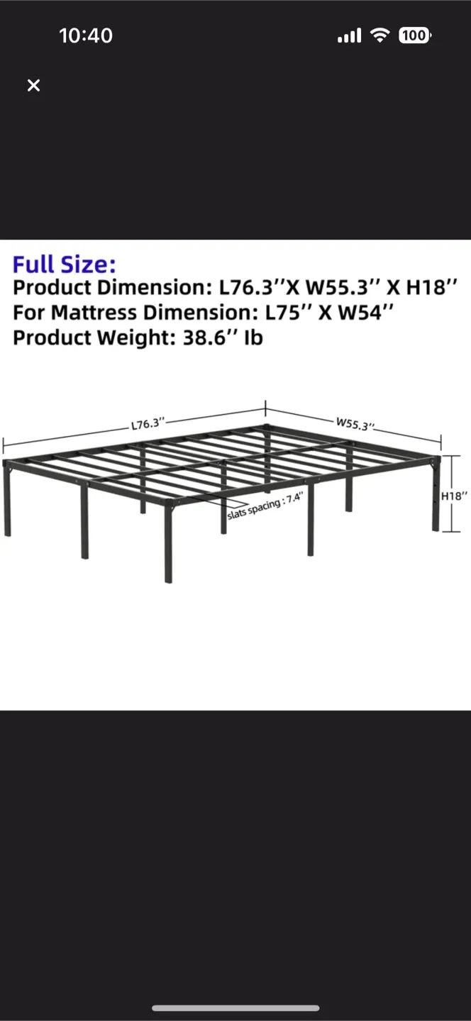 Full Size Metal Bed Frame image indicator(3)