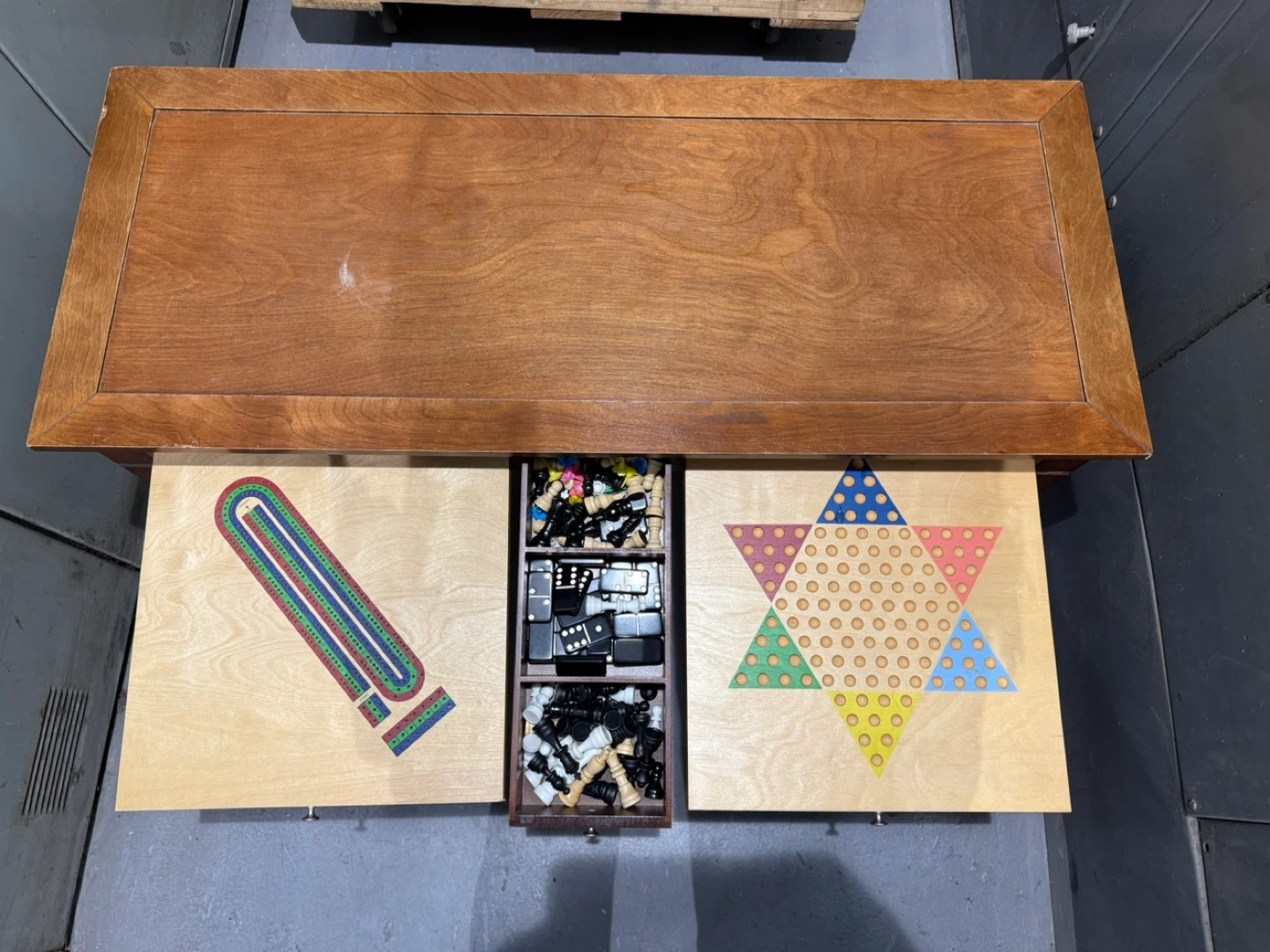 Vintage Game Table with Chess, Checkers, Backgammon - photo 2