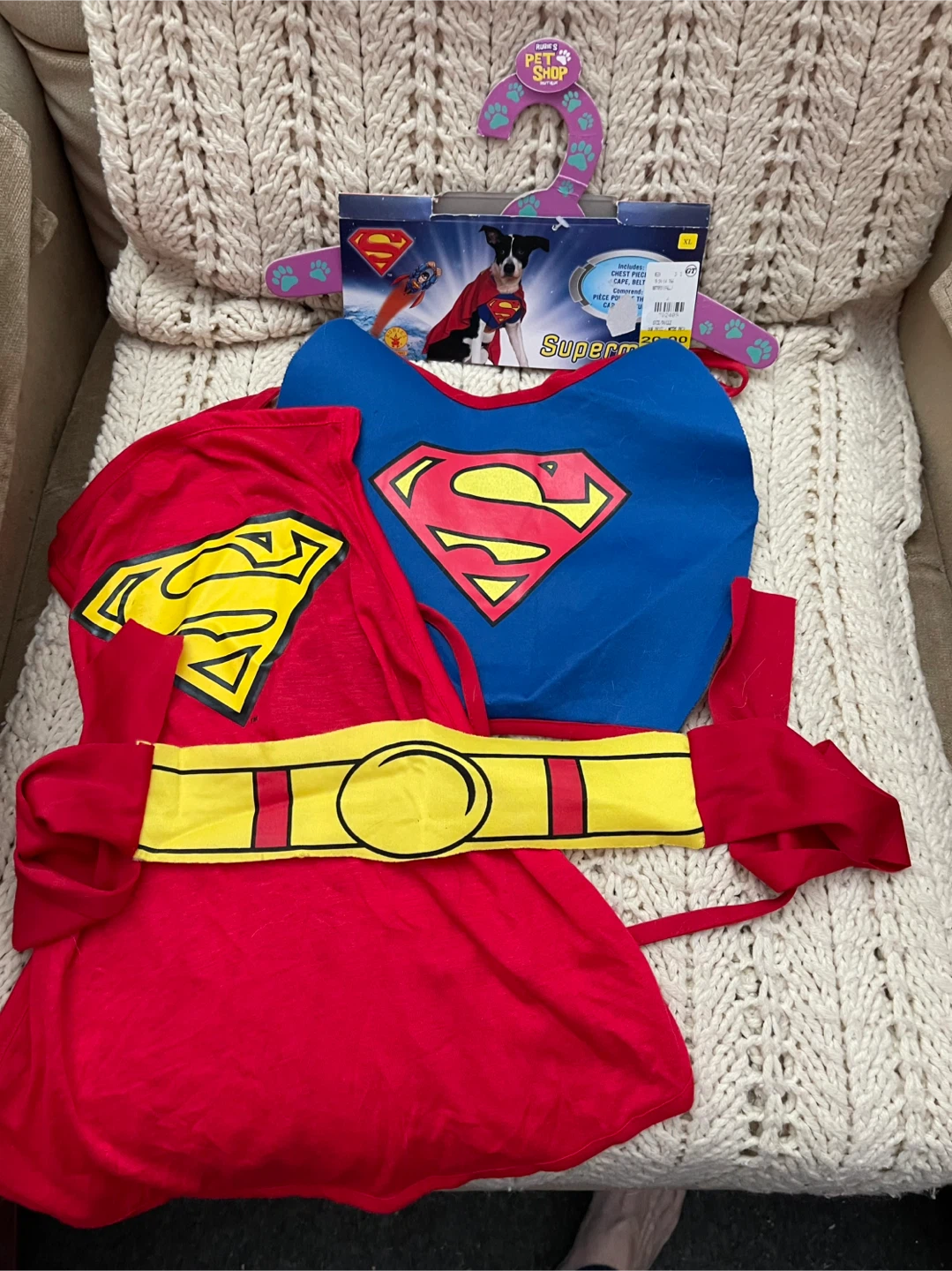 Superman Dog Costume XL 🧡