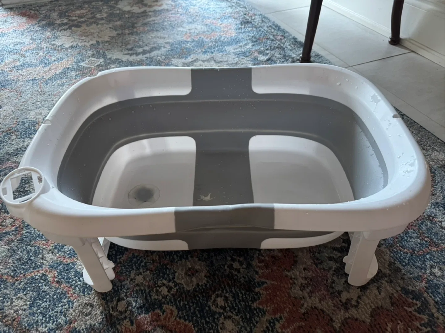 Collapsible Baby Bathtub - White & Grey thumbnail