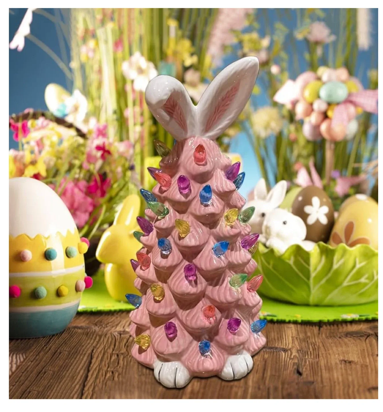 Ceramic Easter Bunny Tree with Lights thumbnail