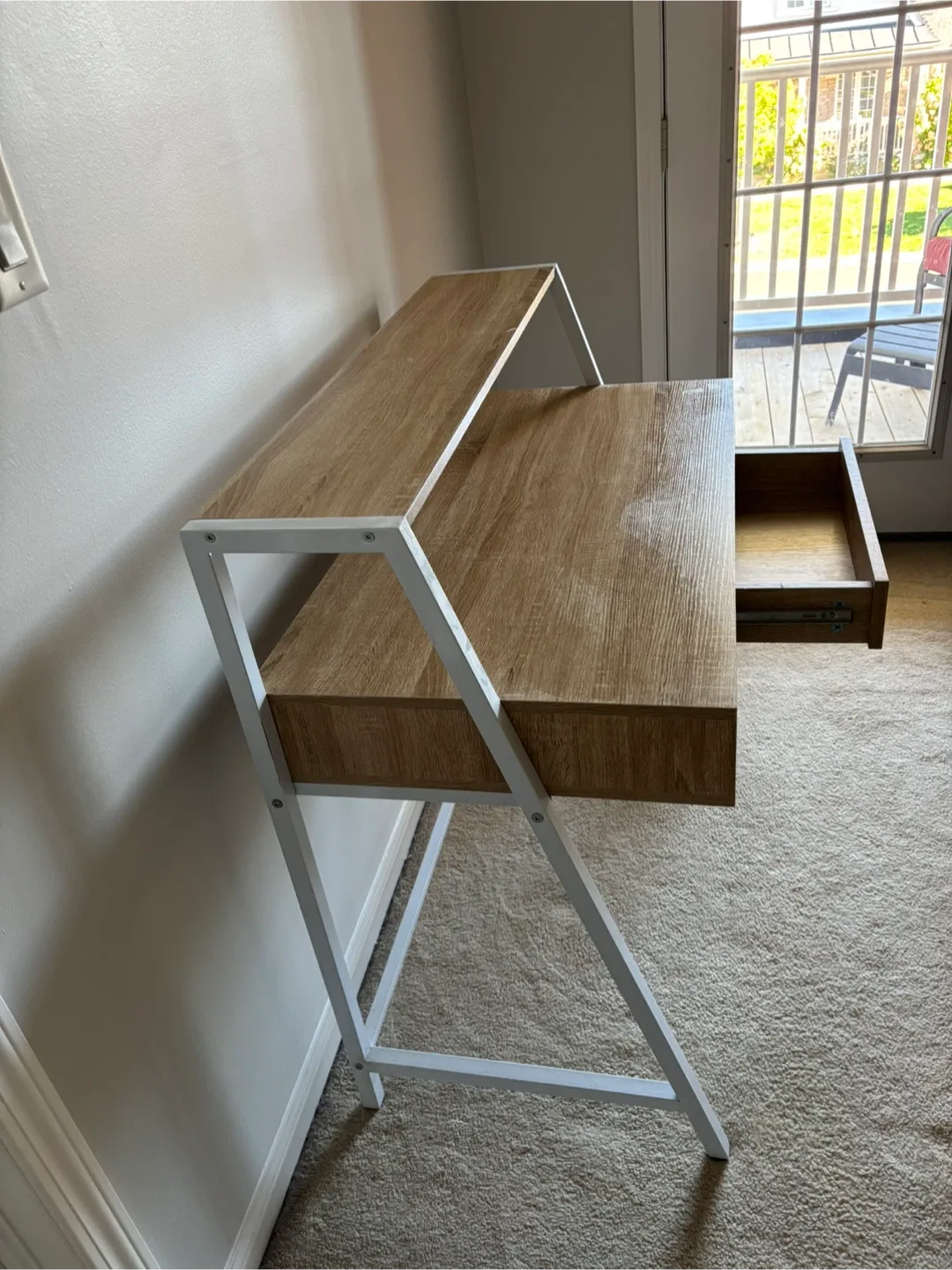 Wood & White Desk with Shelves image indicator(3)