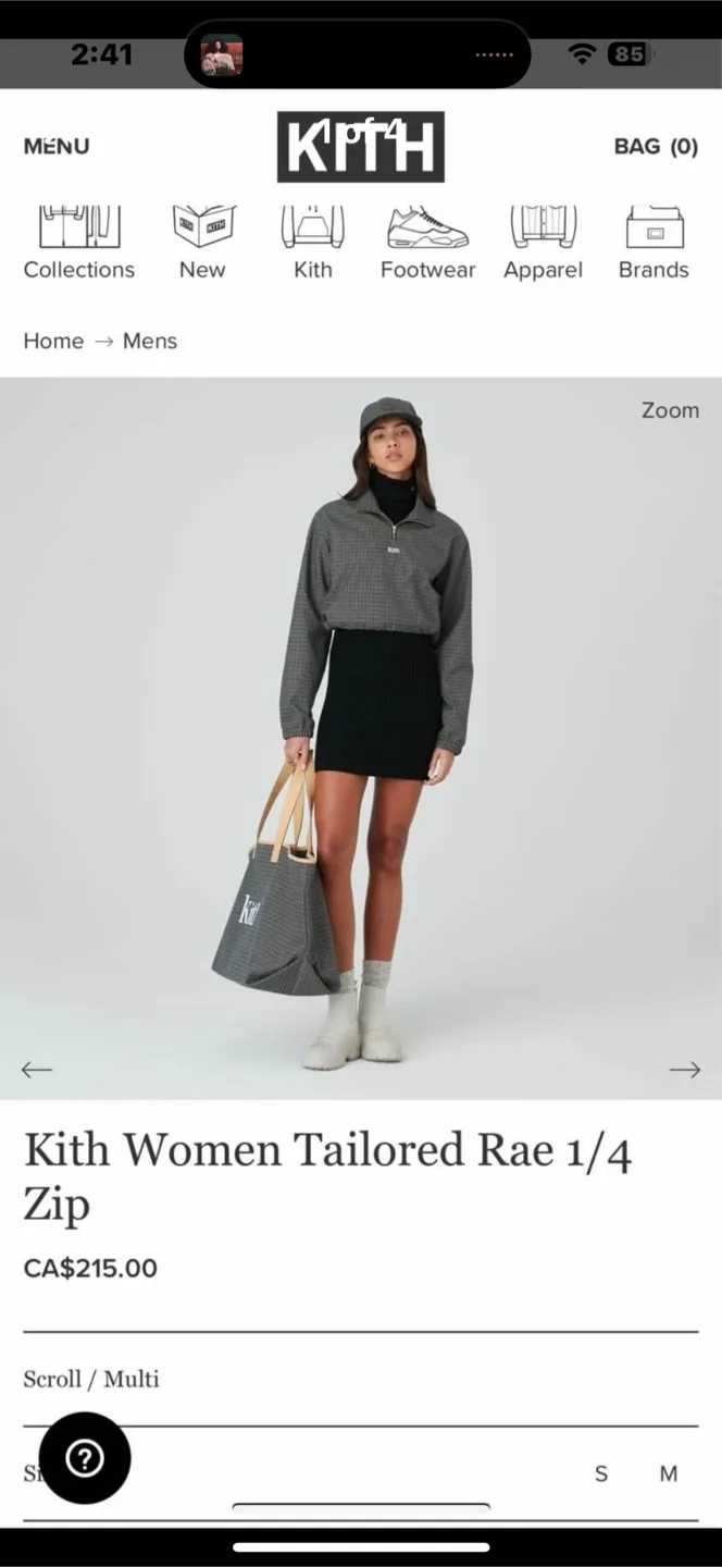 Kith Women Tailored Rae 1/4 Zip - Size XS thumbnail
