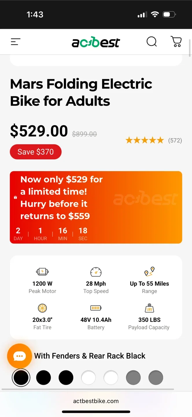 Aostirmotor Mars Folding Electric Bike image indicator(3)