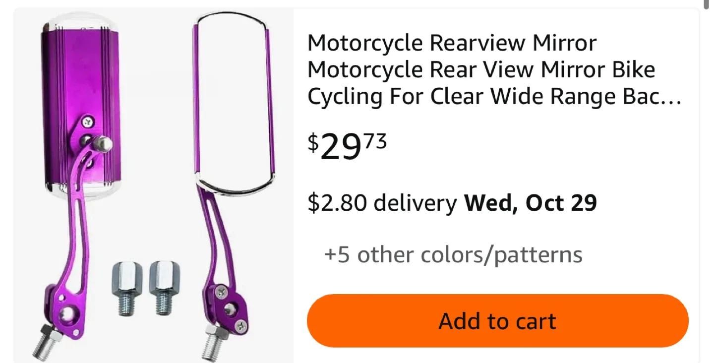 SOKO Motorcycle Rearview Mirror - Purple thumbnail