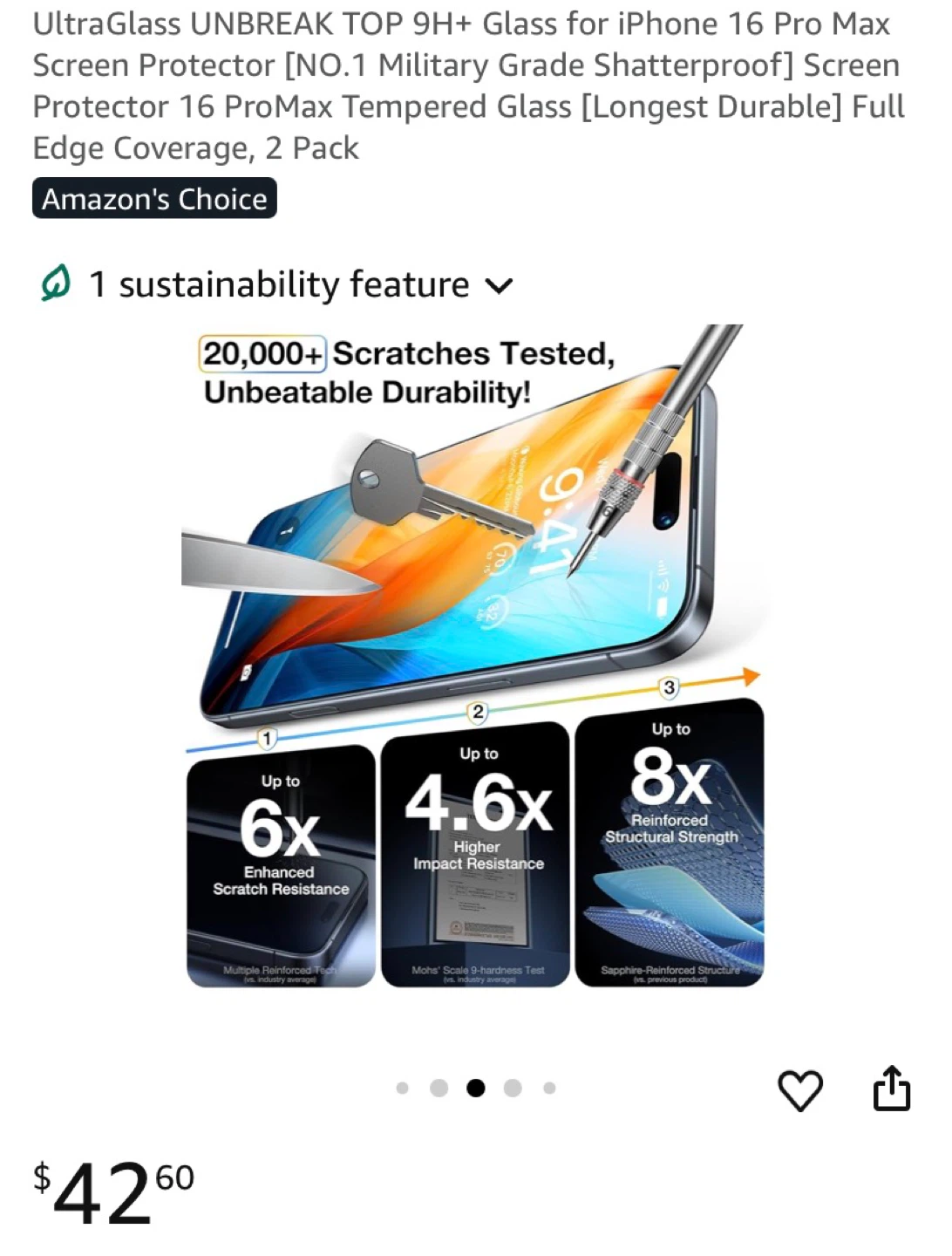 UltraGlass iPhone 16 Pro Max Screen Protector (2 Pack) - photo 3