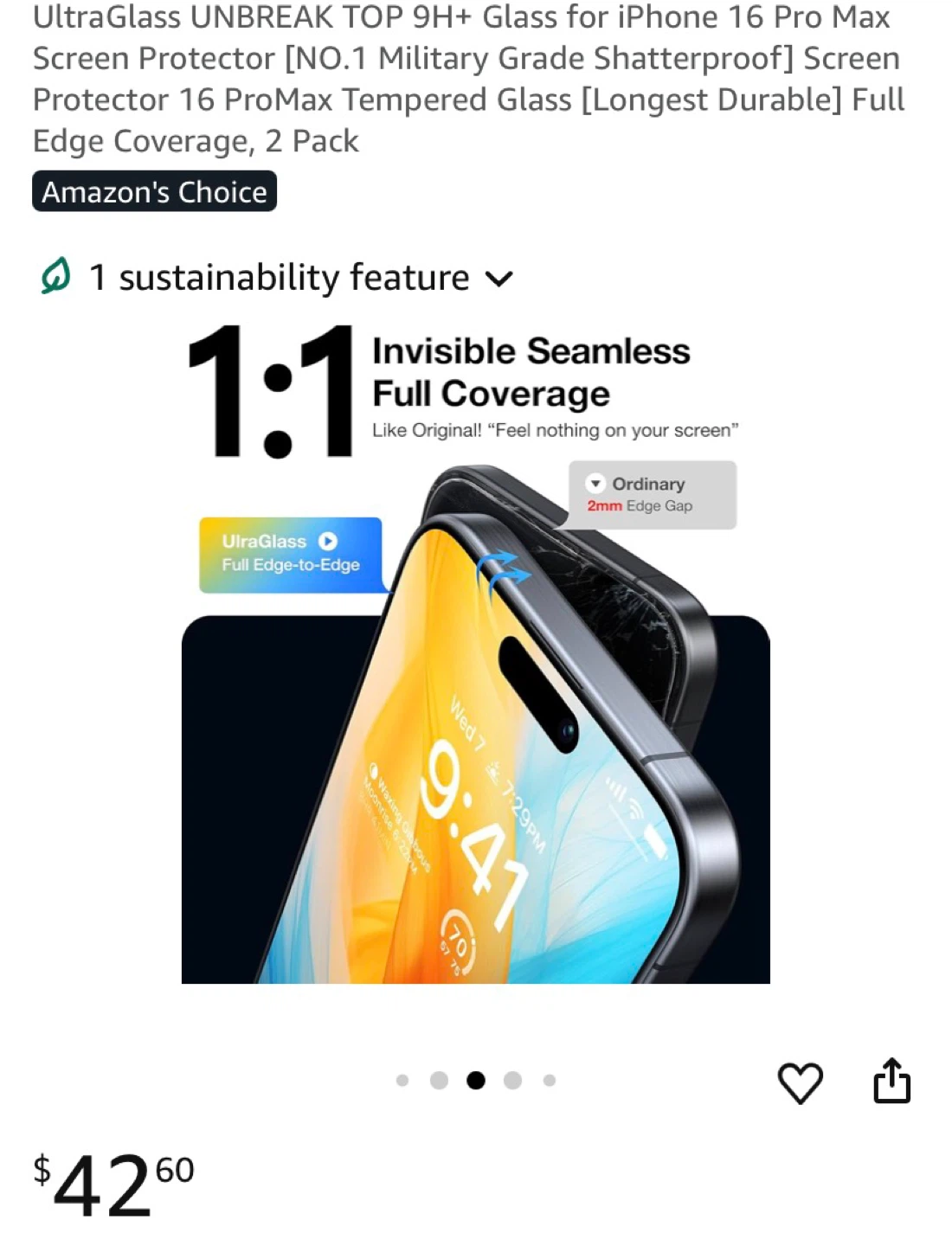 UltraGlass iPhone 16 Pro Max Screen Protector (2 Pack) - photo 5