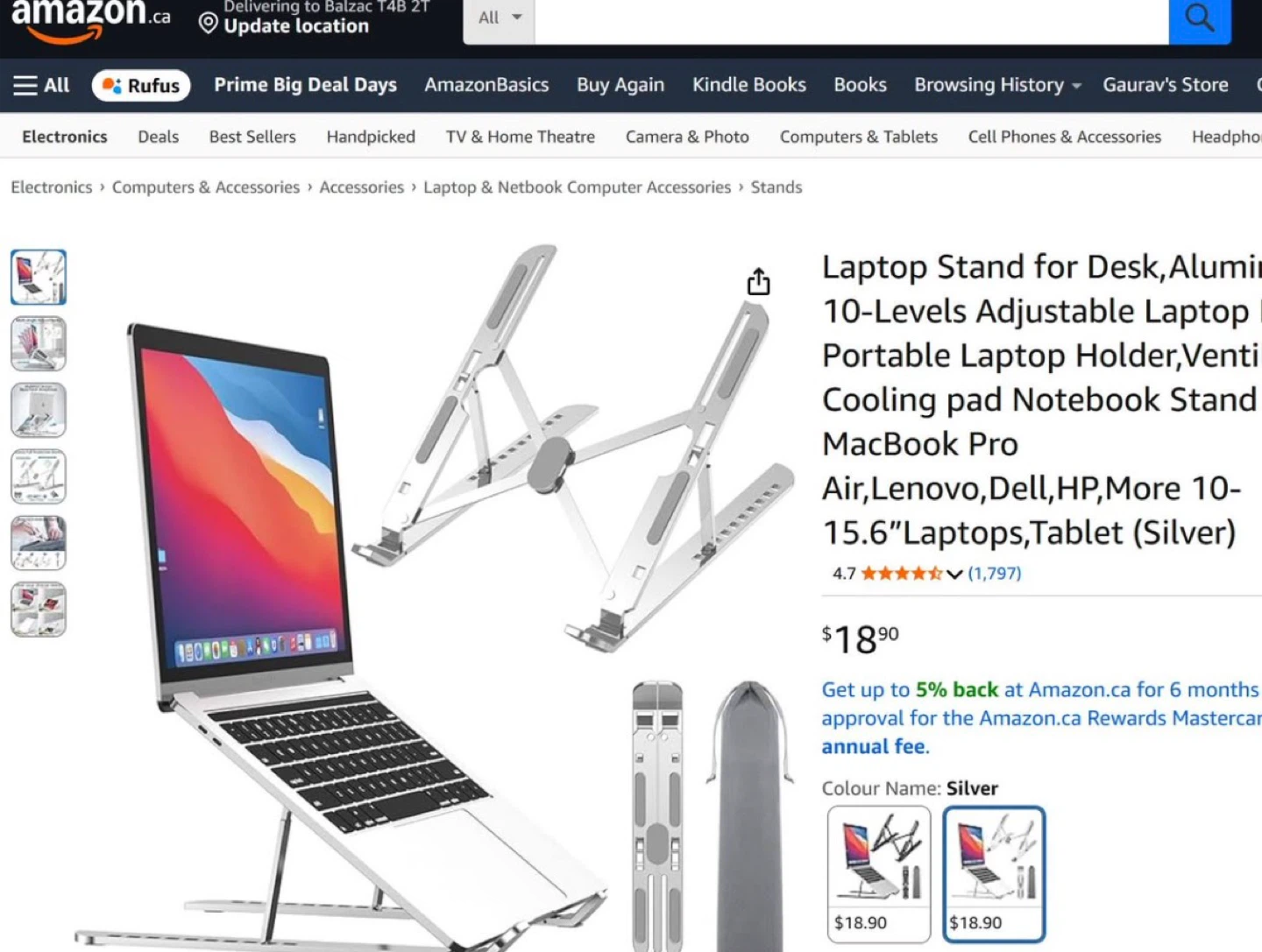 Adjustable Aluminum Laptop Stand *NEW* - photo 2