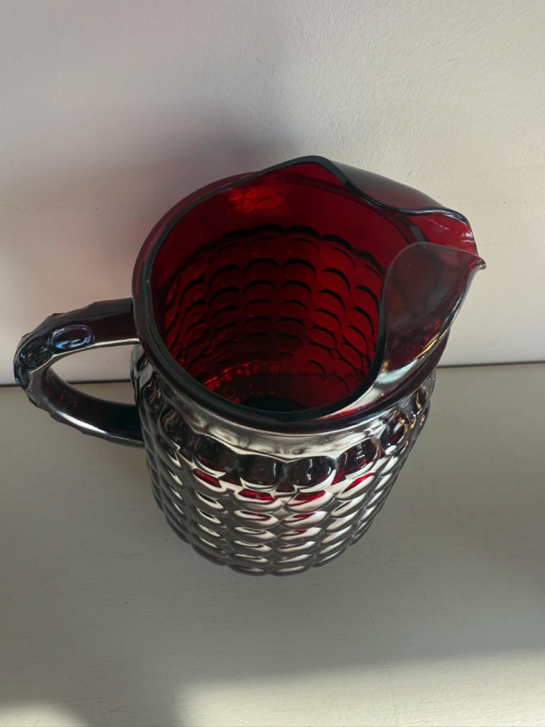 Vintage Anchor Hocking Royal Ruby Bubble Pitcher - photo 2
