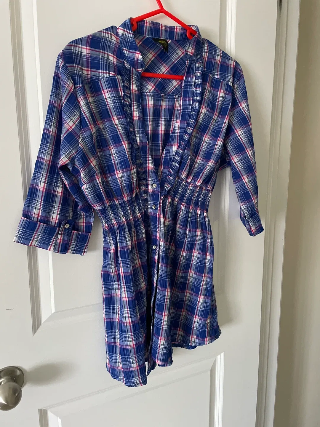 Plaid Shirt Dress - Size L like new thumbnail
