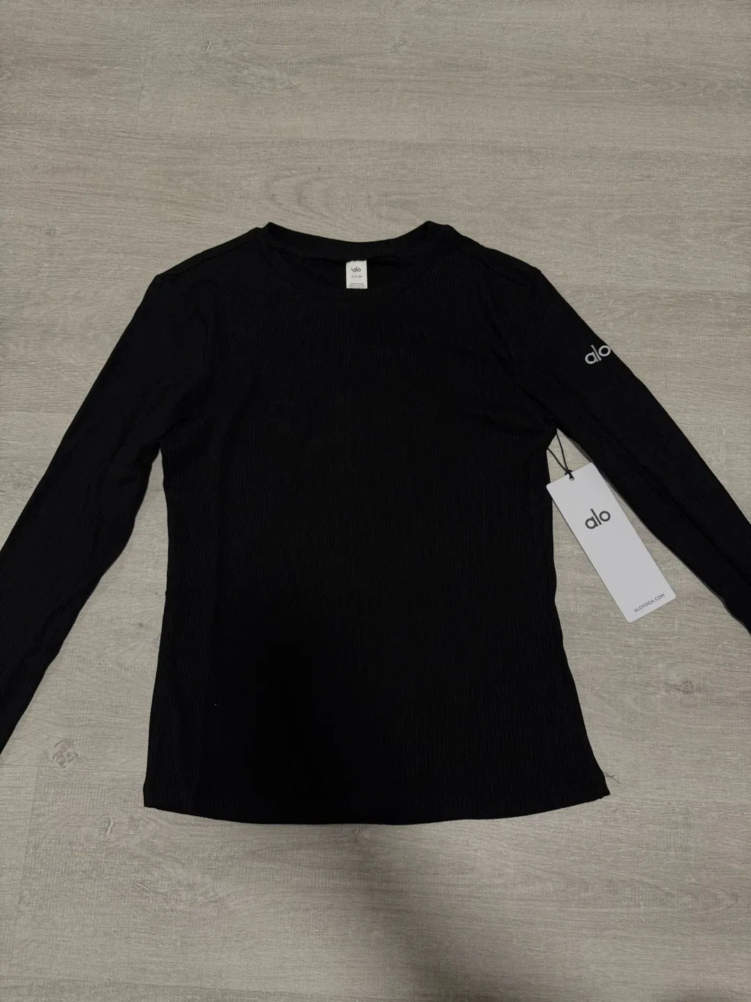 ALO Yoga Ribbed Sea Coast Long Sleeve -Black/White thumbnail