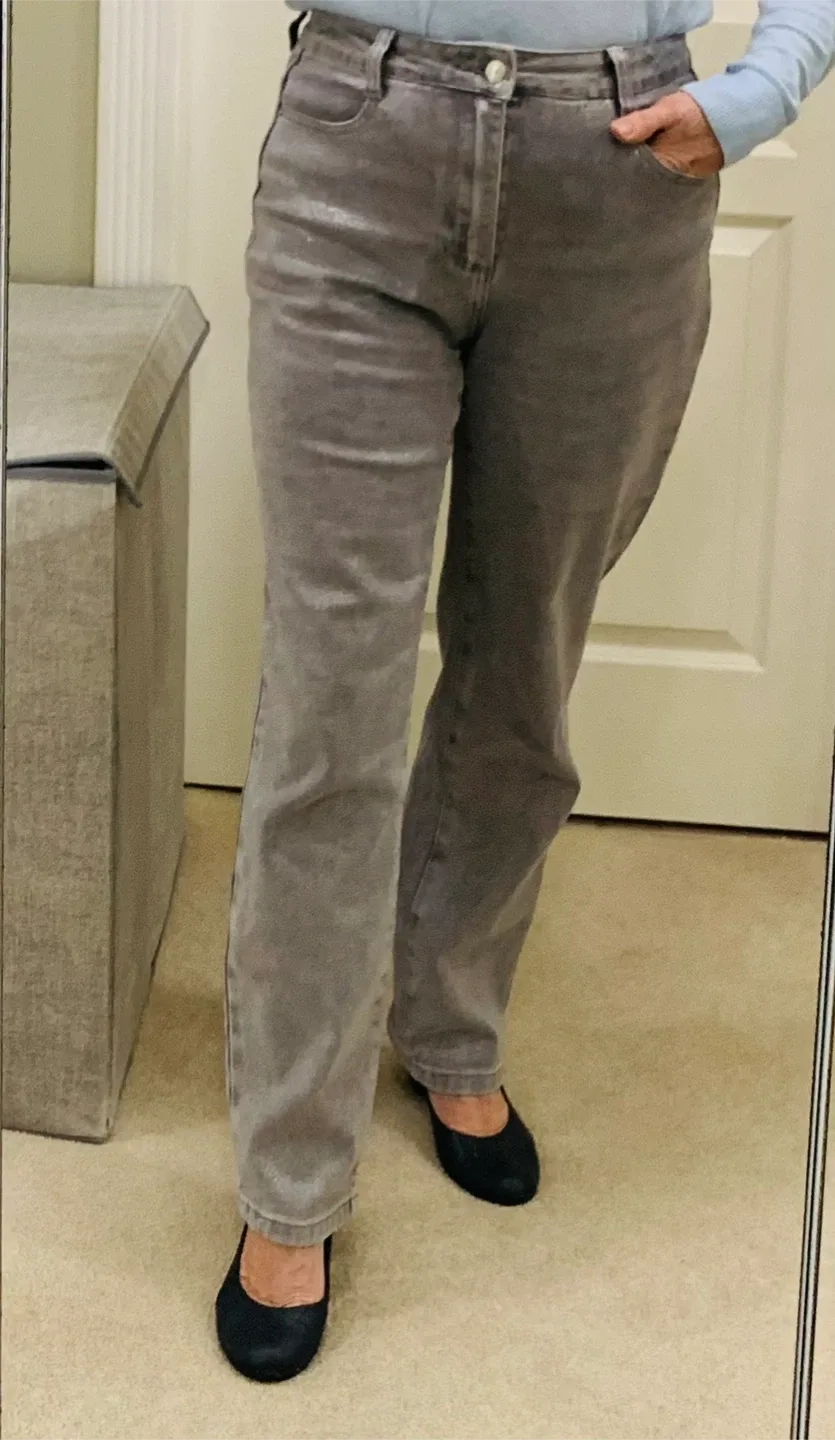 Silver Grey Denim Yest Jeans with Sparkle image indicator(3)