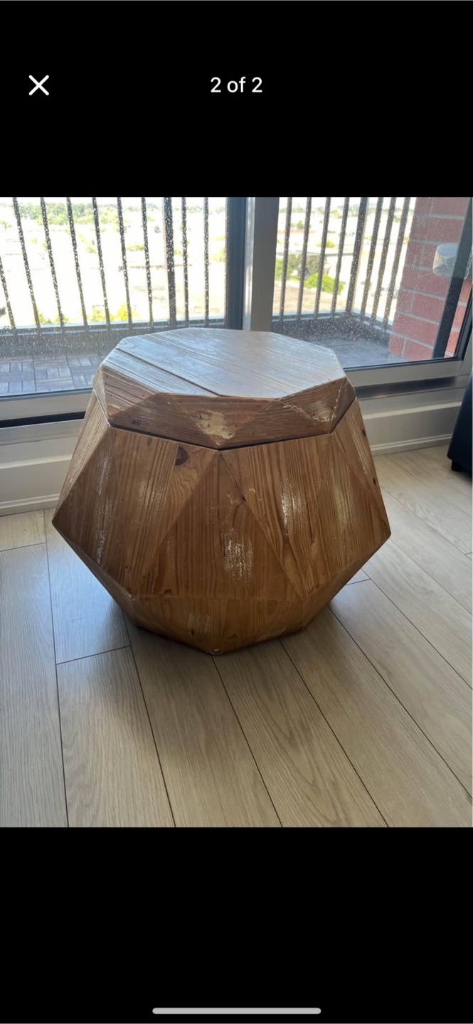 Wooden Geometric Side Table