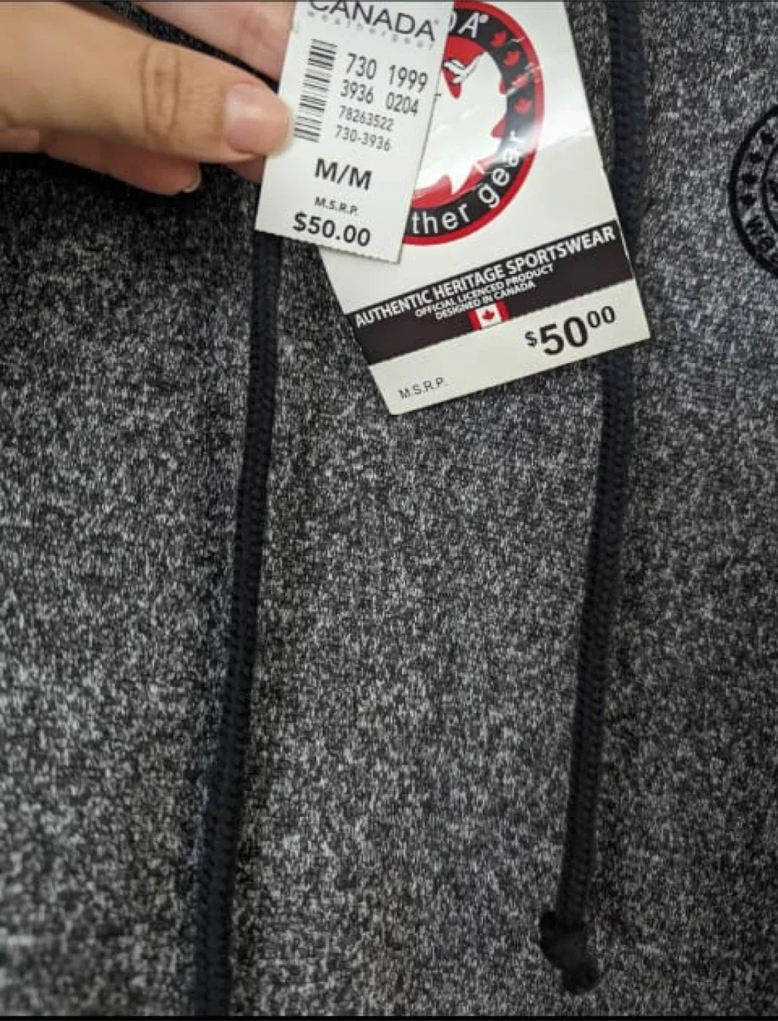 New men's sweater Canada Weather Gear Hoodie - Size M image indicator(2)