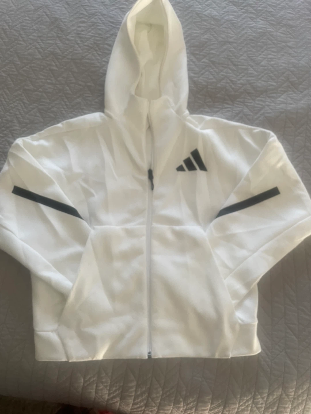 Adidas Z.N.E. Full-Zip Hoodie - White, Size M