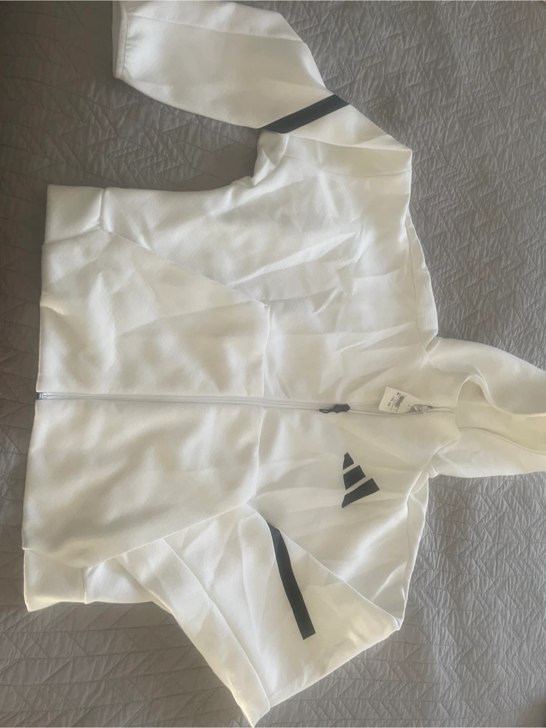 Adidas Z.N.E. Full-Zip Hoodie - White, Size M - photo 2