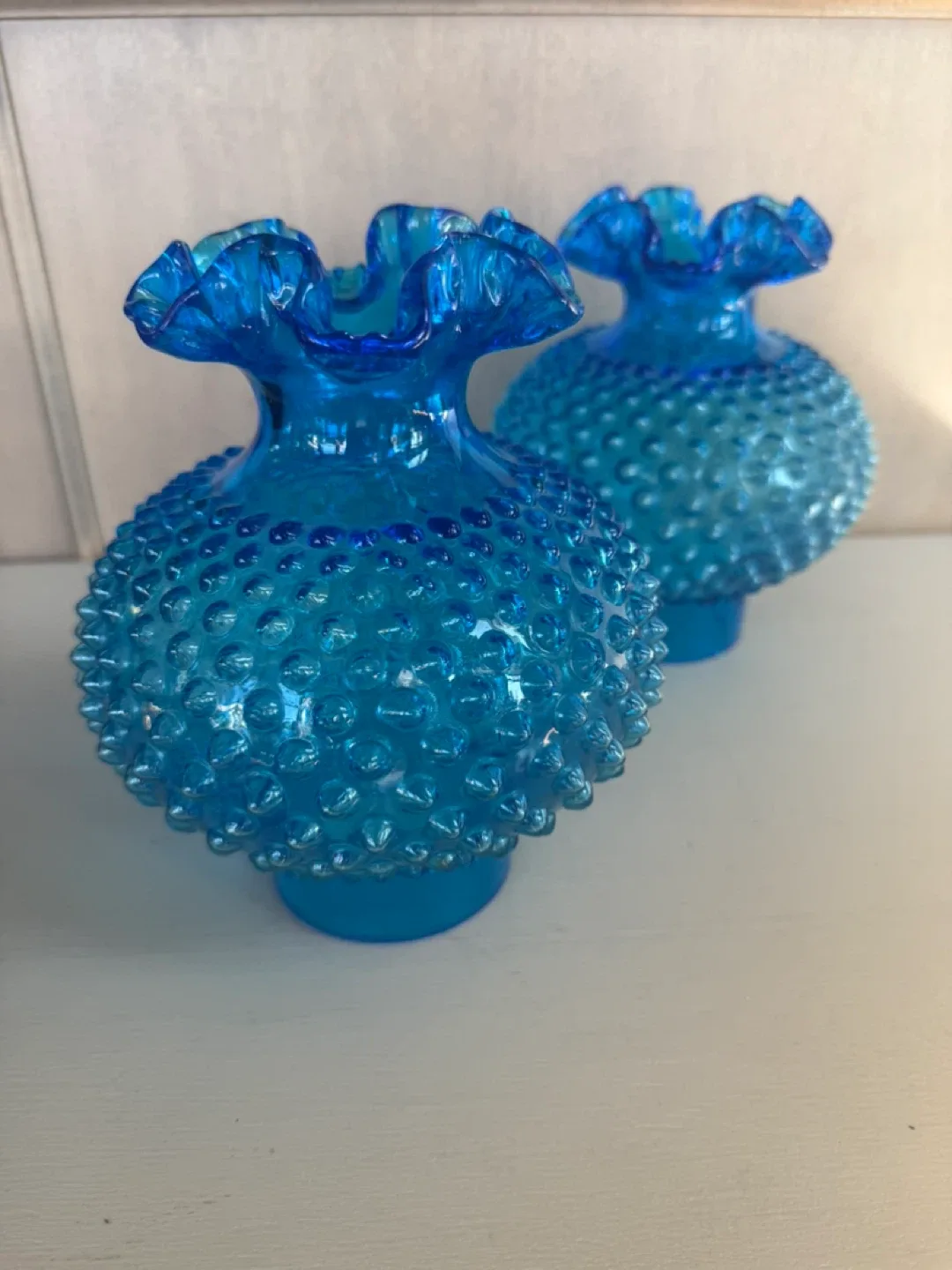 Glass Hobnail Hurricane Oil Lamp Light Shade - Set of 2 thumbnail