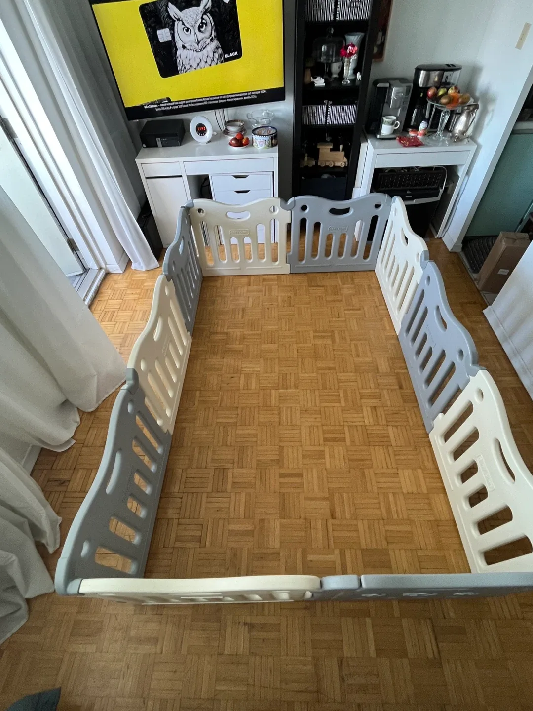 Baby Care Playpen - Grey and White image indicator(2)