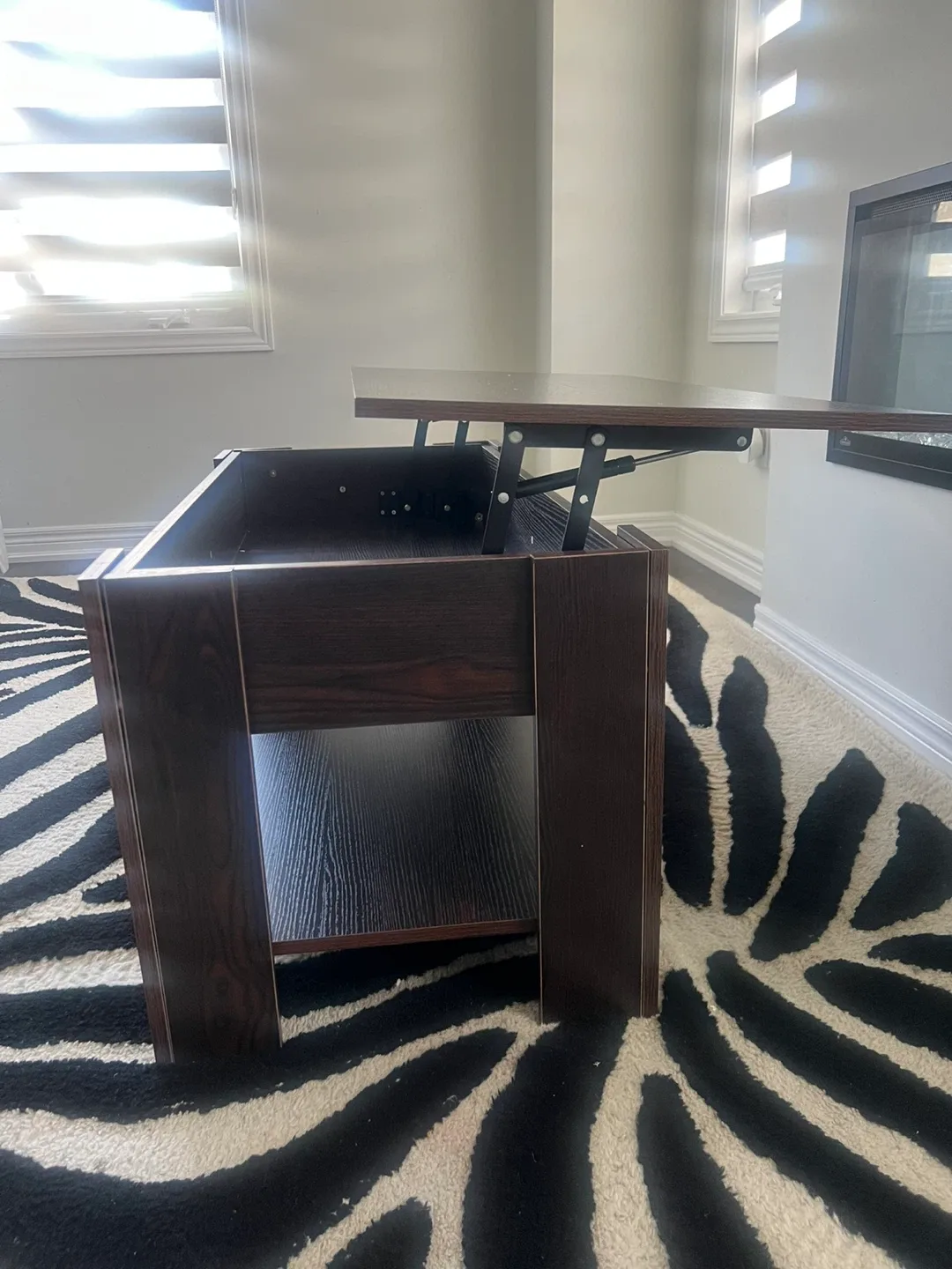 Brown Wood Coffee Table with Shelf image indicator(3)