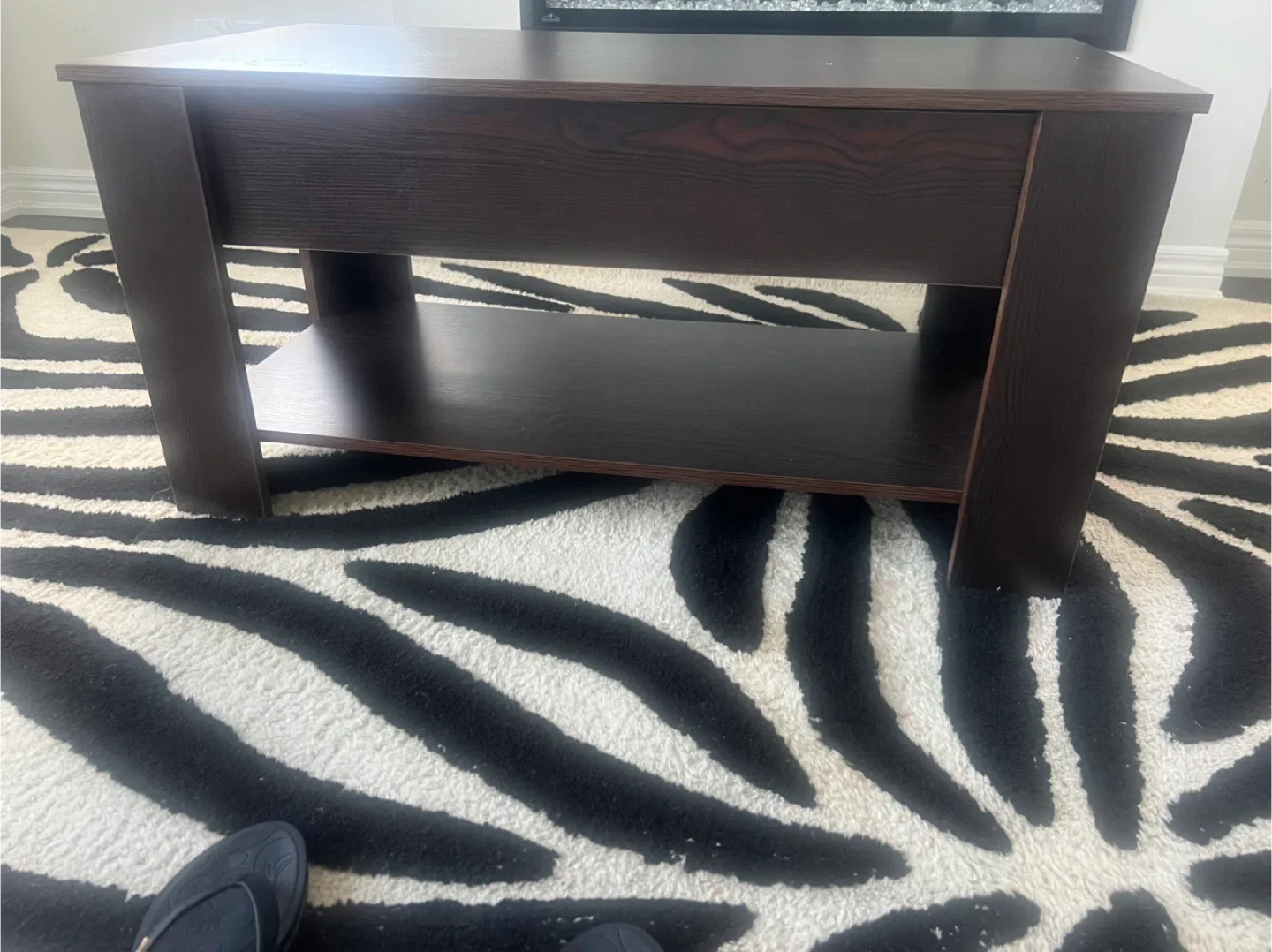 Brown Wood Coffee Table with Shelf image indicator(6)