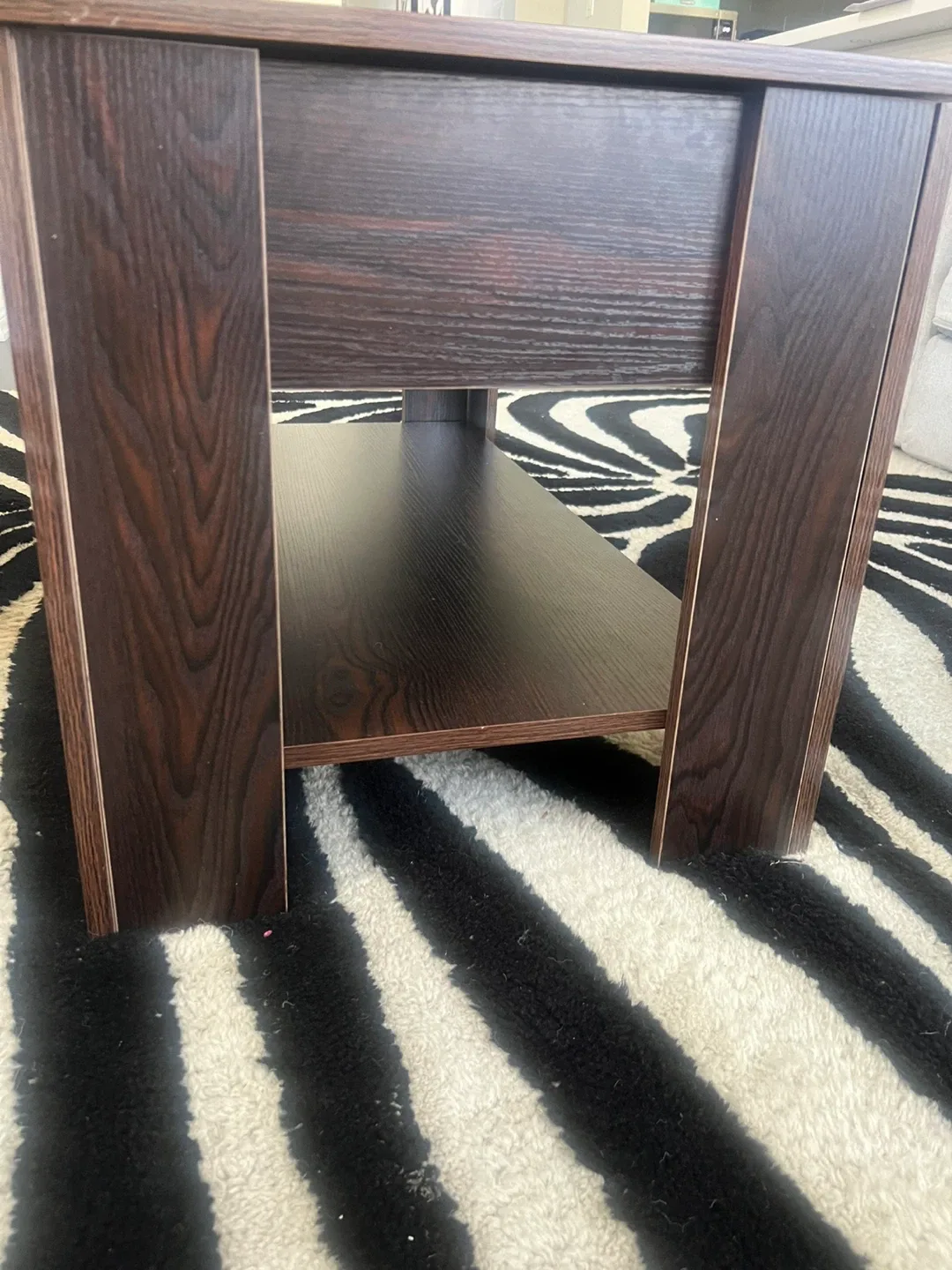 Brown Wood Coffee Table with Shelf image indicator(2)