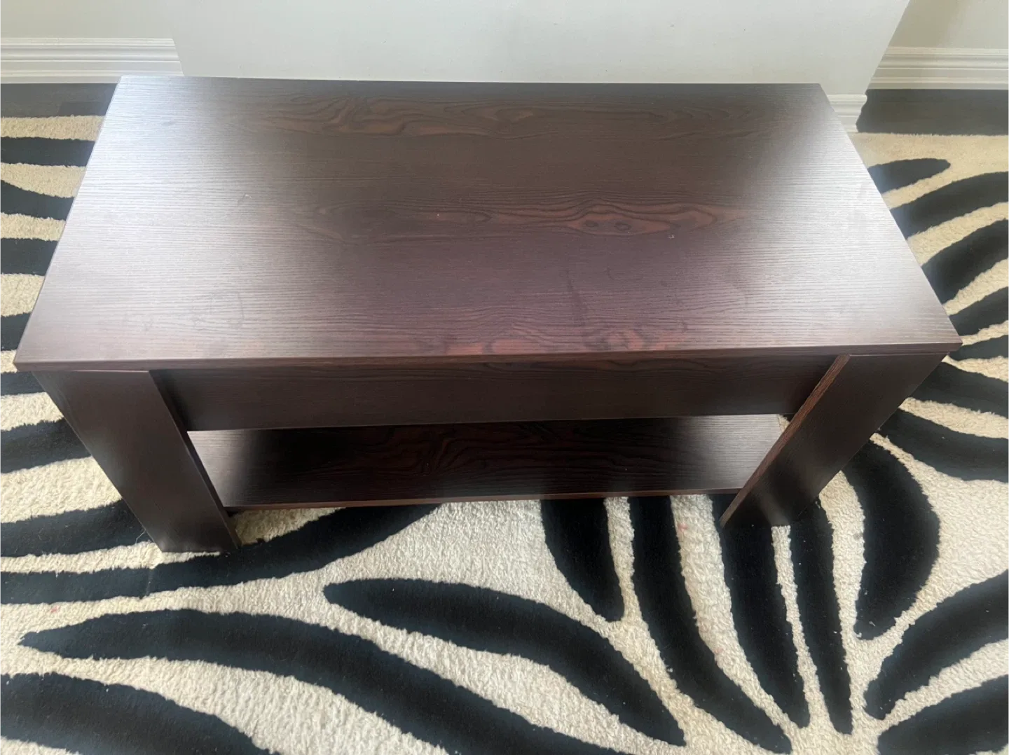 Brown Wood Coffee Table with Shelf image indicator(4)