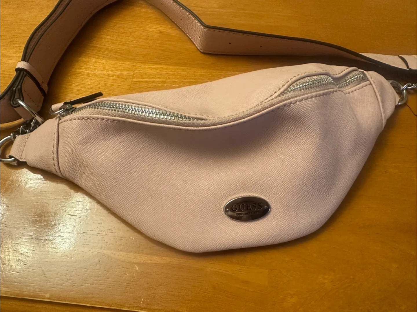 Guess pink multi-pocket fanny pack thumbnail