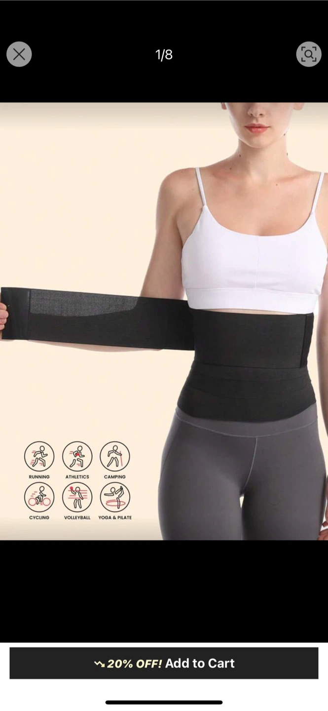 Waist Trainer Body Wrap - Black