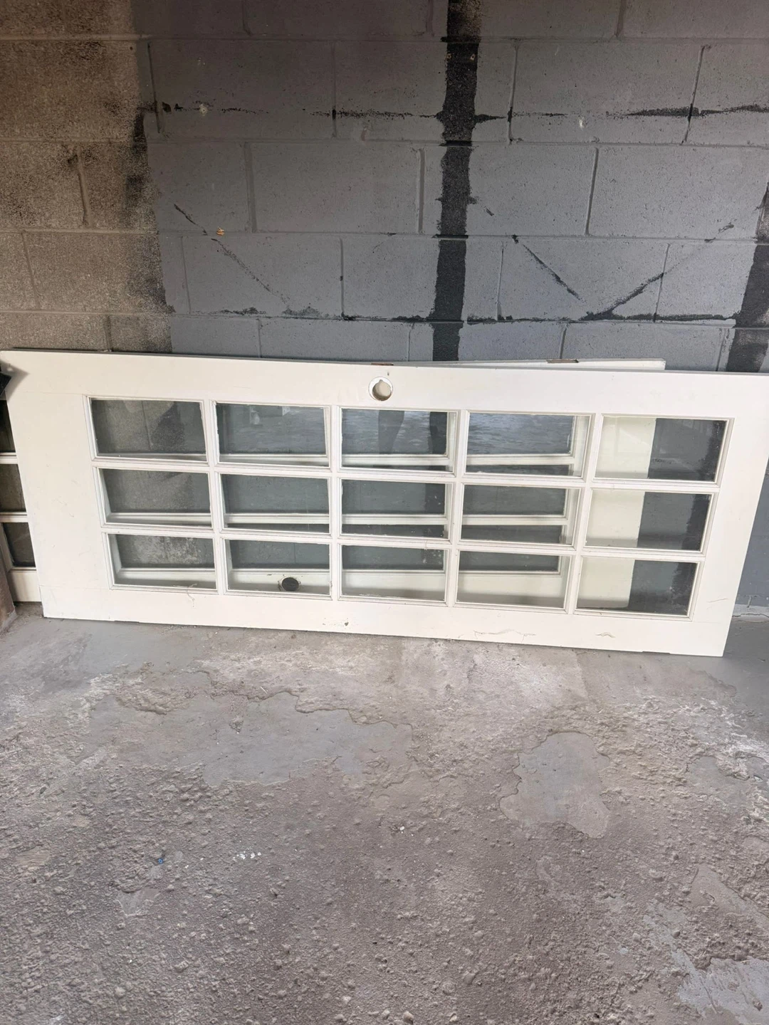 1 White Interior Door with Glass Panels