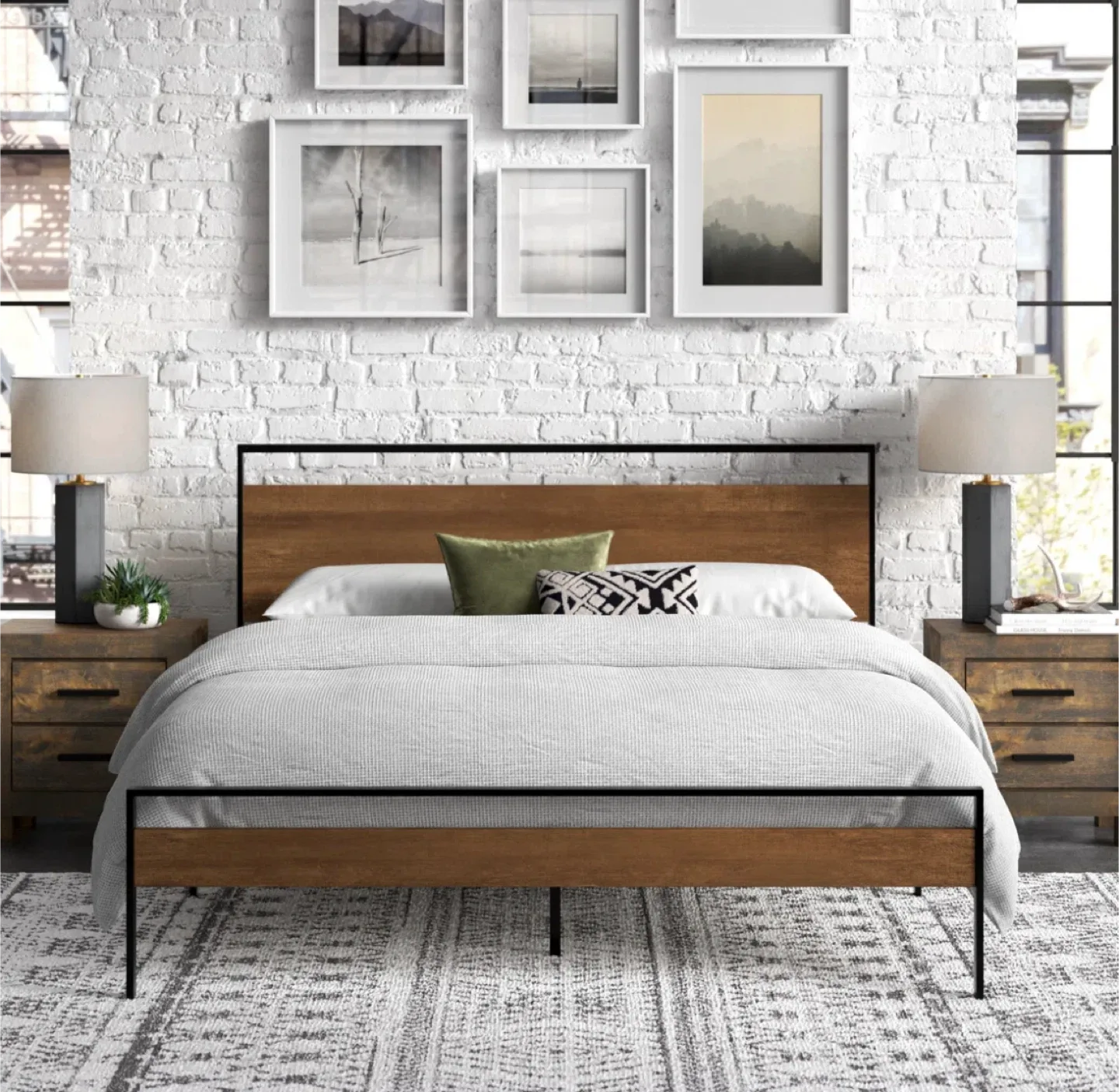 🧡 Wood and Metal King Size Platform Bed Frame thumbnail