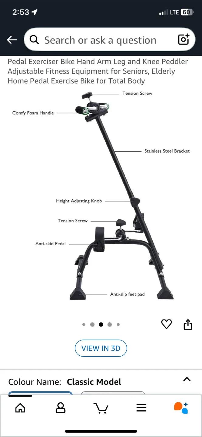 Pedal Exerciser Bike - Hand, Arm, Leg & Knee image indicator(2)