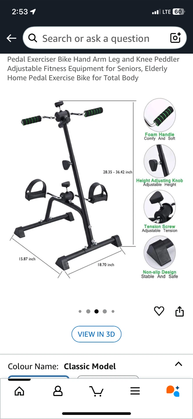 Pedal Exerciser Bike - Hand, Arm, Leg & Knee