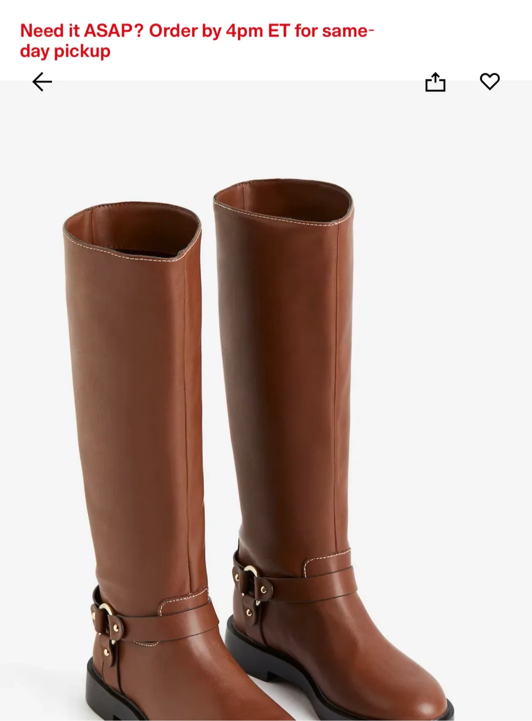 H&M Brand NEW Brown Knee-High Boots image indicator(10)