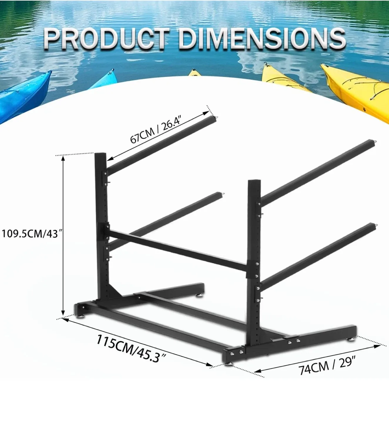2-Layer Kayak/Surfboard/Canoe Storage Rack image indicator(3)