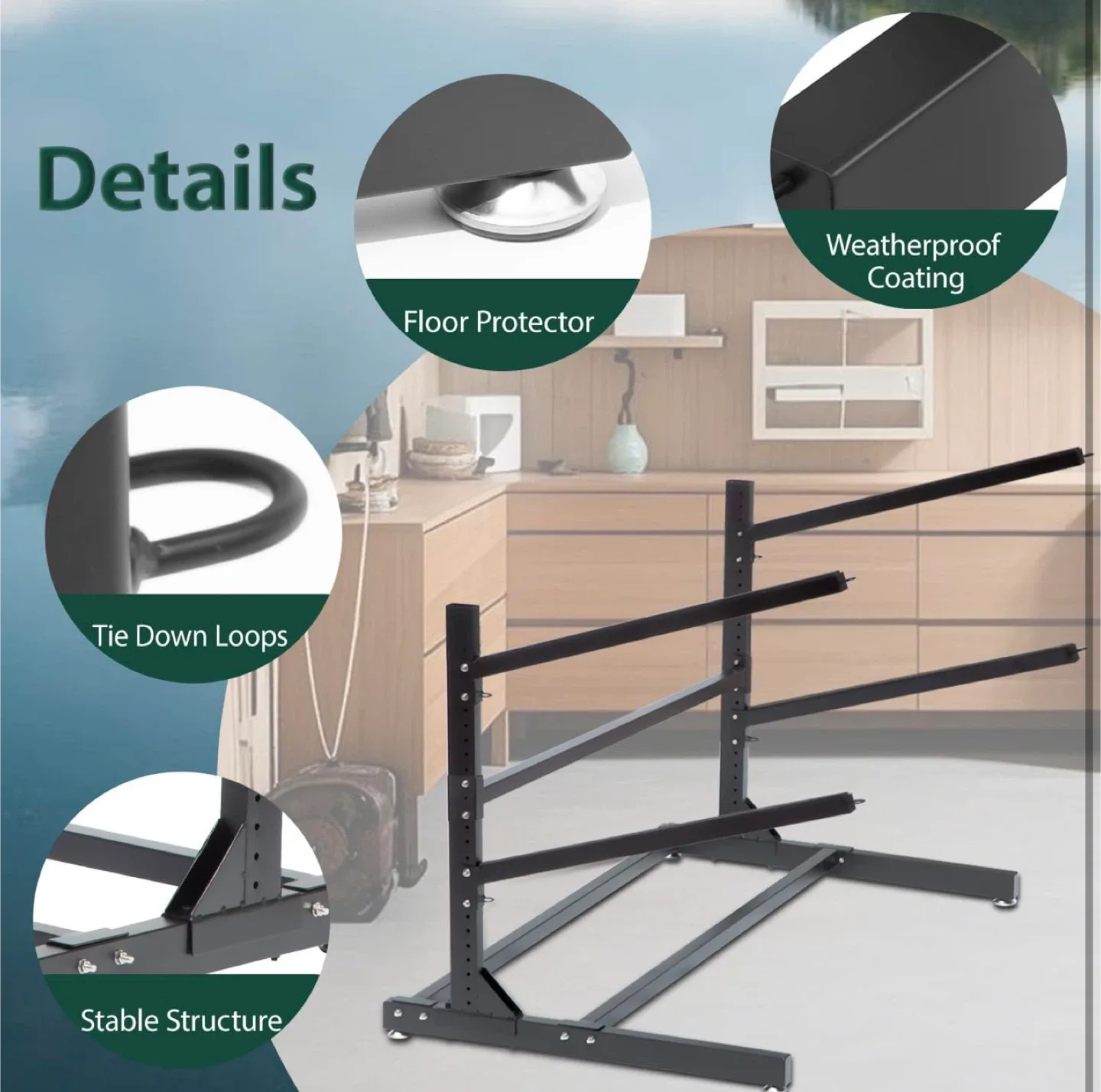 2-Layer Kayak/Surfboard/Canoe Storage Rack image indicator(6)