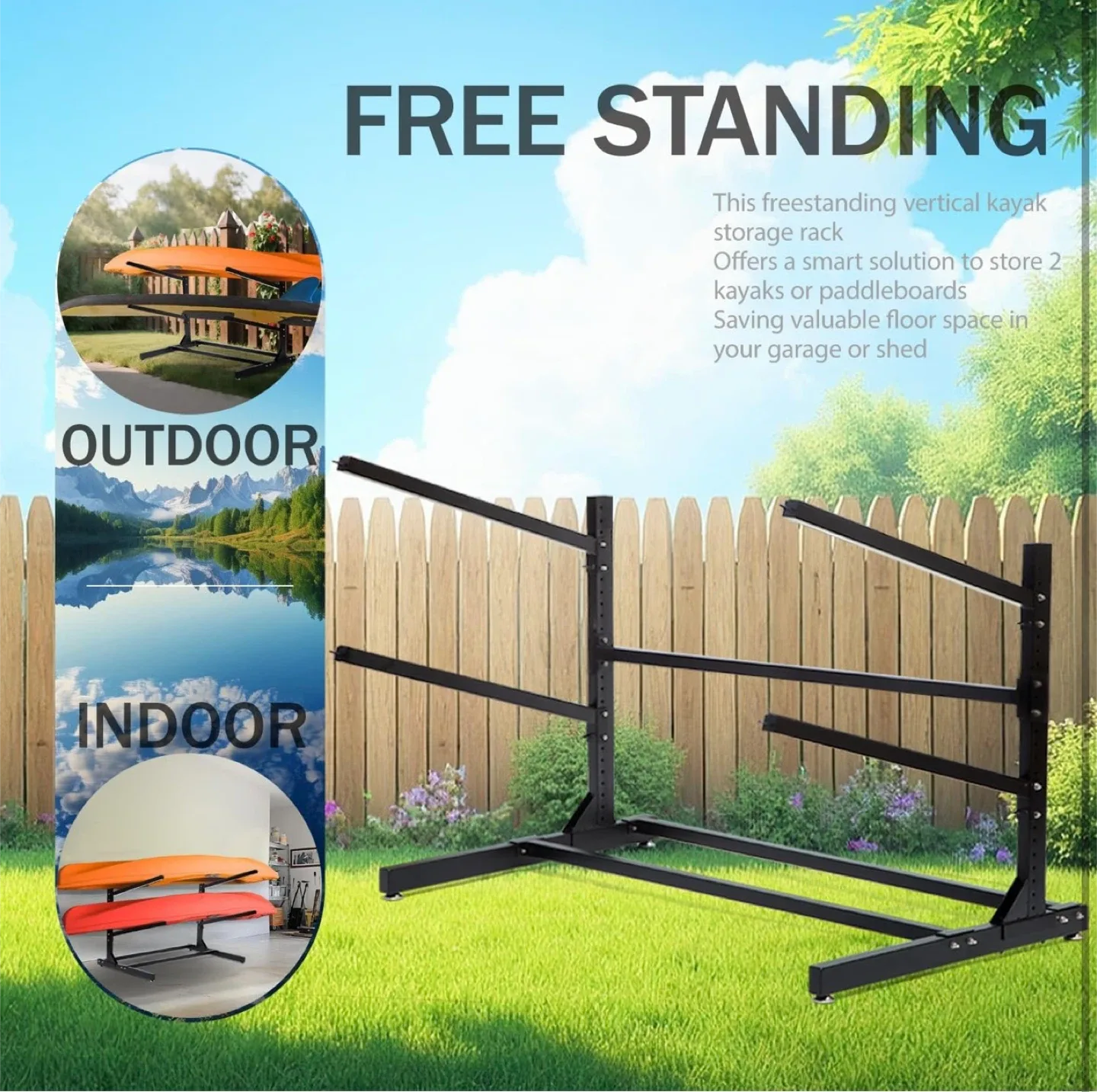 2-Layer Kayak/Surfboard/Canoe Storage Rack image indicator(5)