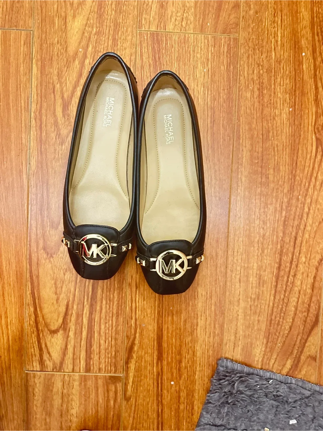 Michael Kors Black Leather Flats thumbnail