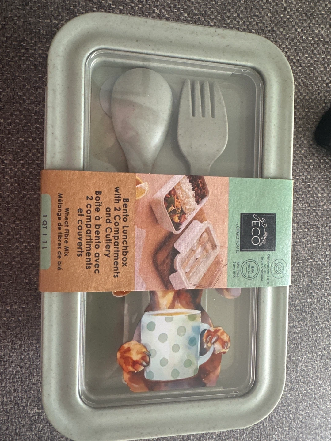 🧡Joie ECO Bento Lunchbox with Cutlery - New
