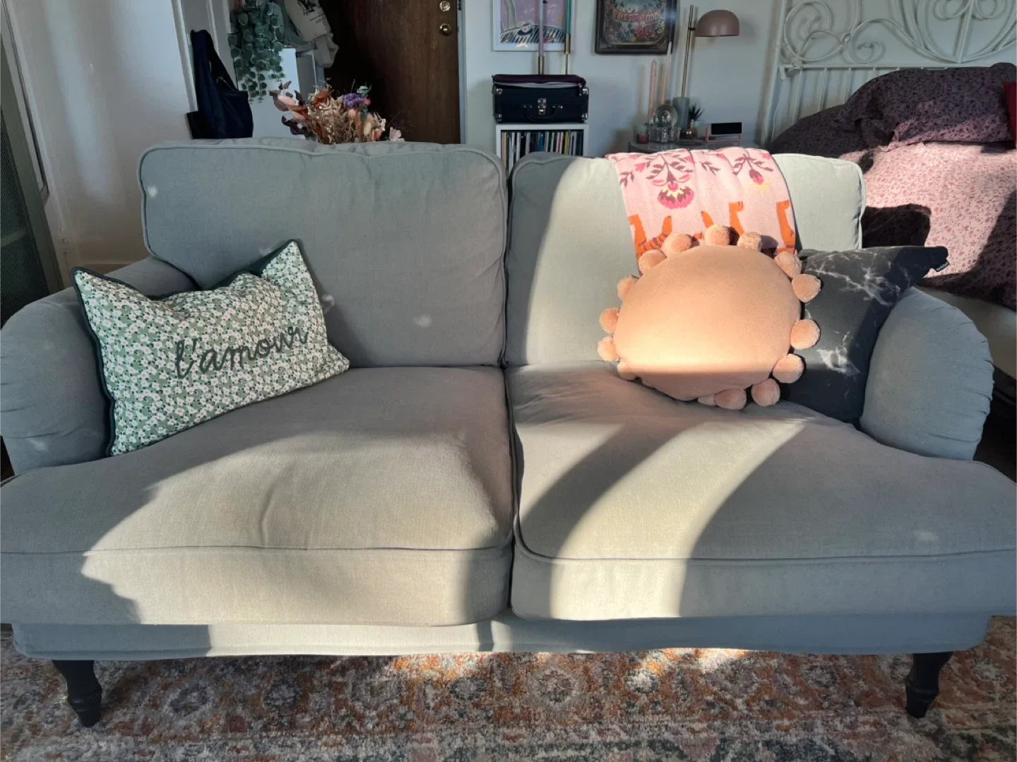 Grey IKEA Stocksund Loveseat sofa image indicator(4)