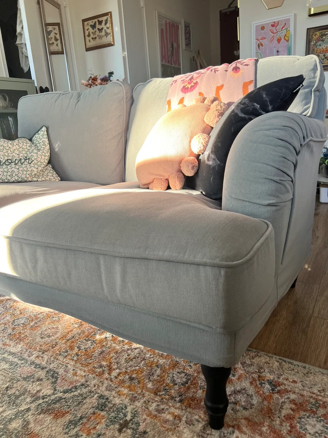 Grey IKEA Stocksund Loveseat sofa image indicator(2)