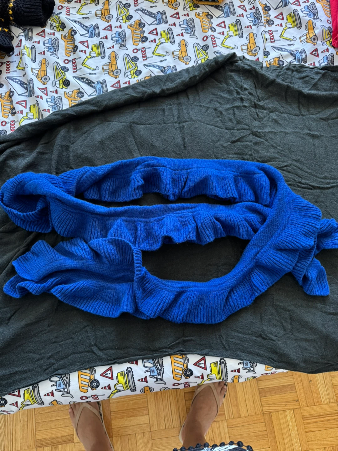 Blue Ruffle Scarf
