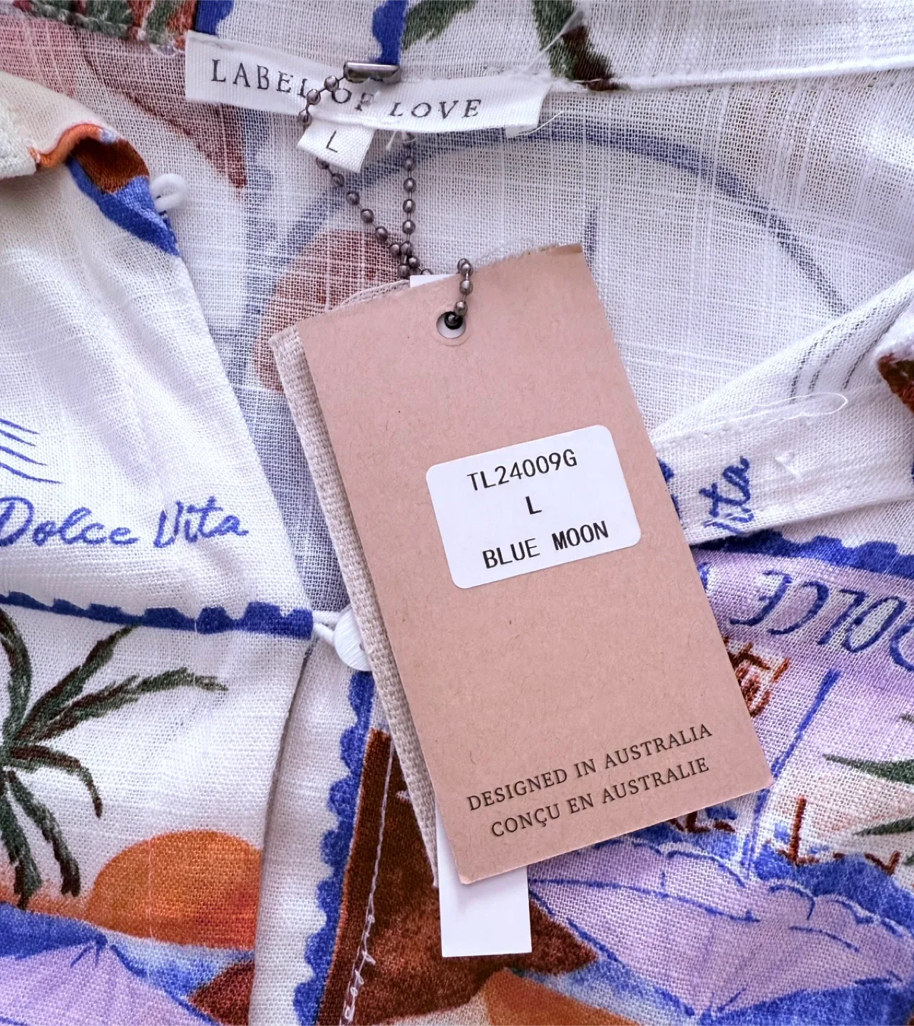 Label of Love 'Blue Moon' Linen Blend Shirt dress- L image indicator(4)