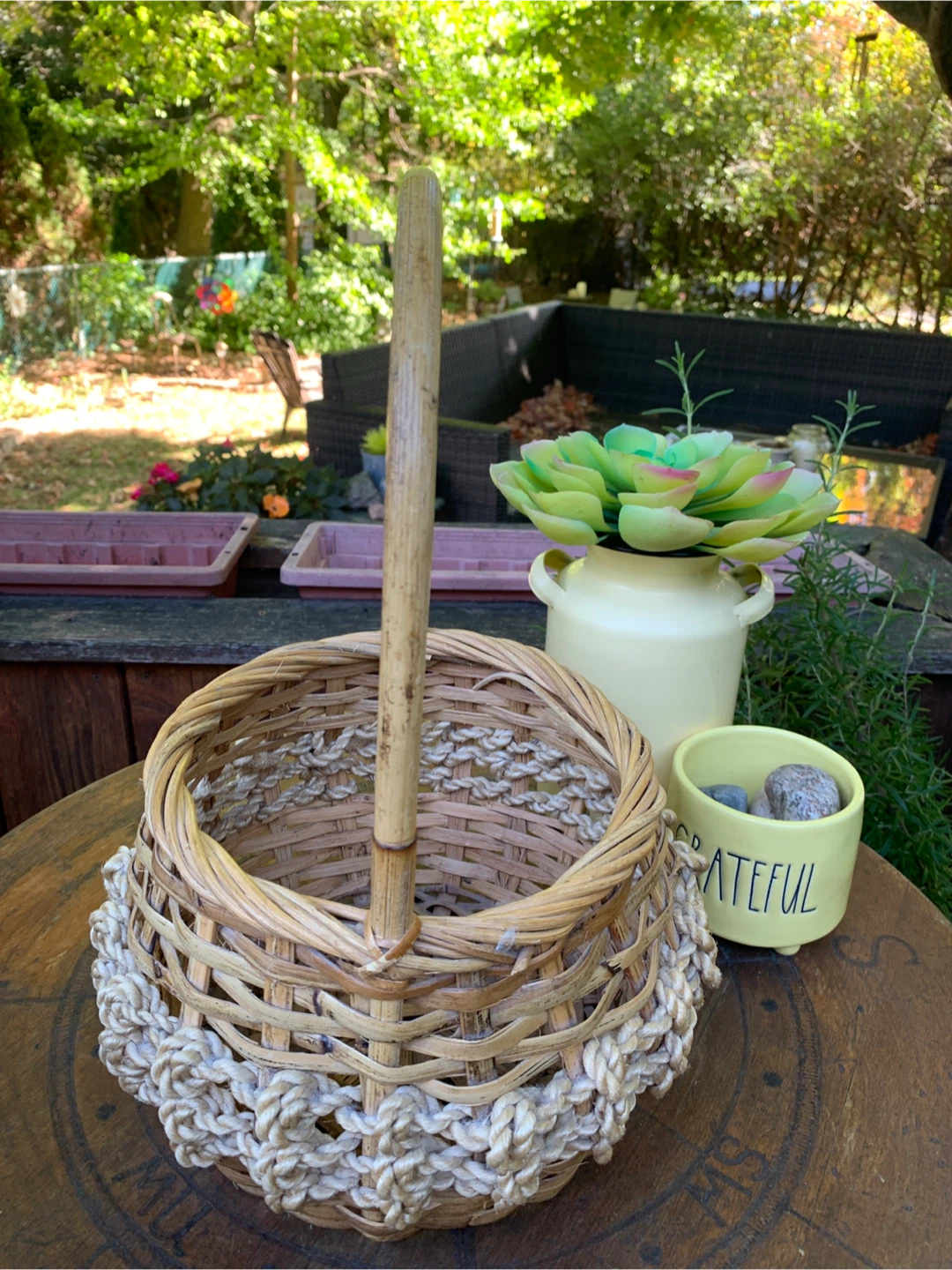 Woven Basket with Bamboo Handle - photo 5