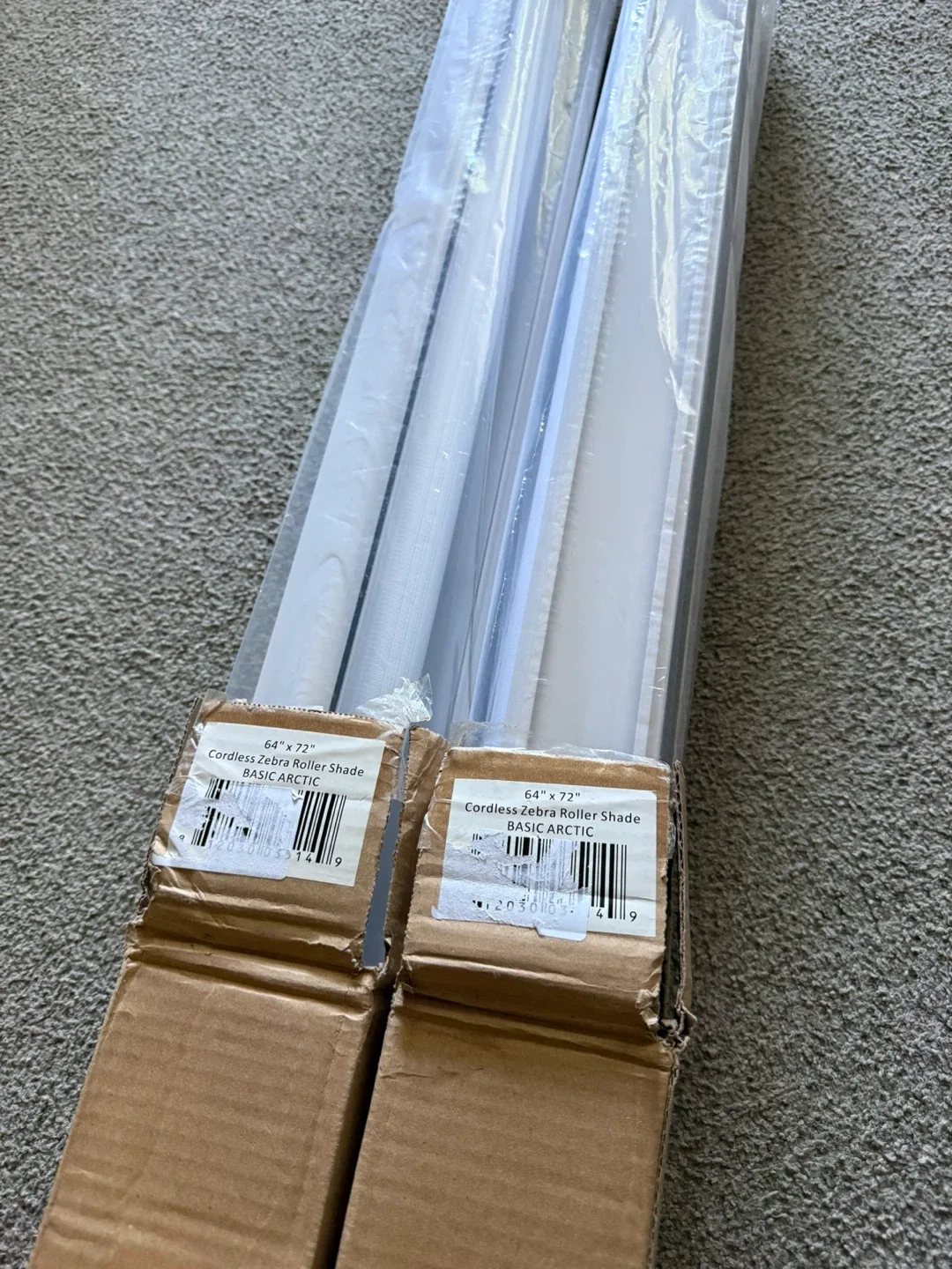 NEW 2X Roller Zebra Blinds, 64" W X 72" H image indicator(3)