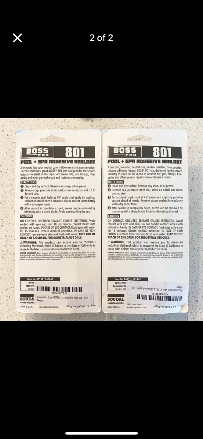 🧡BOSS 801 Silicone Clear Pool & Spa Adhesive & Sealant - photo 2