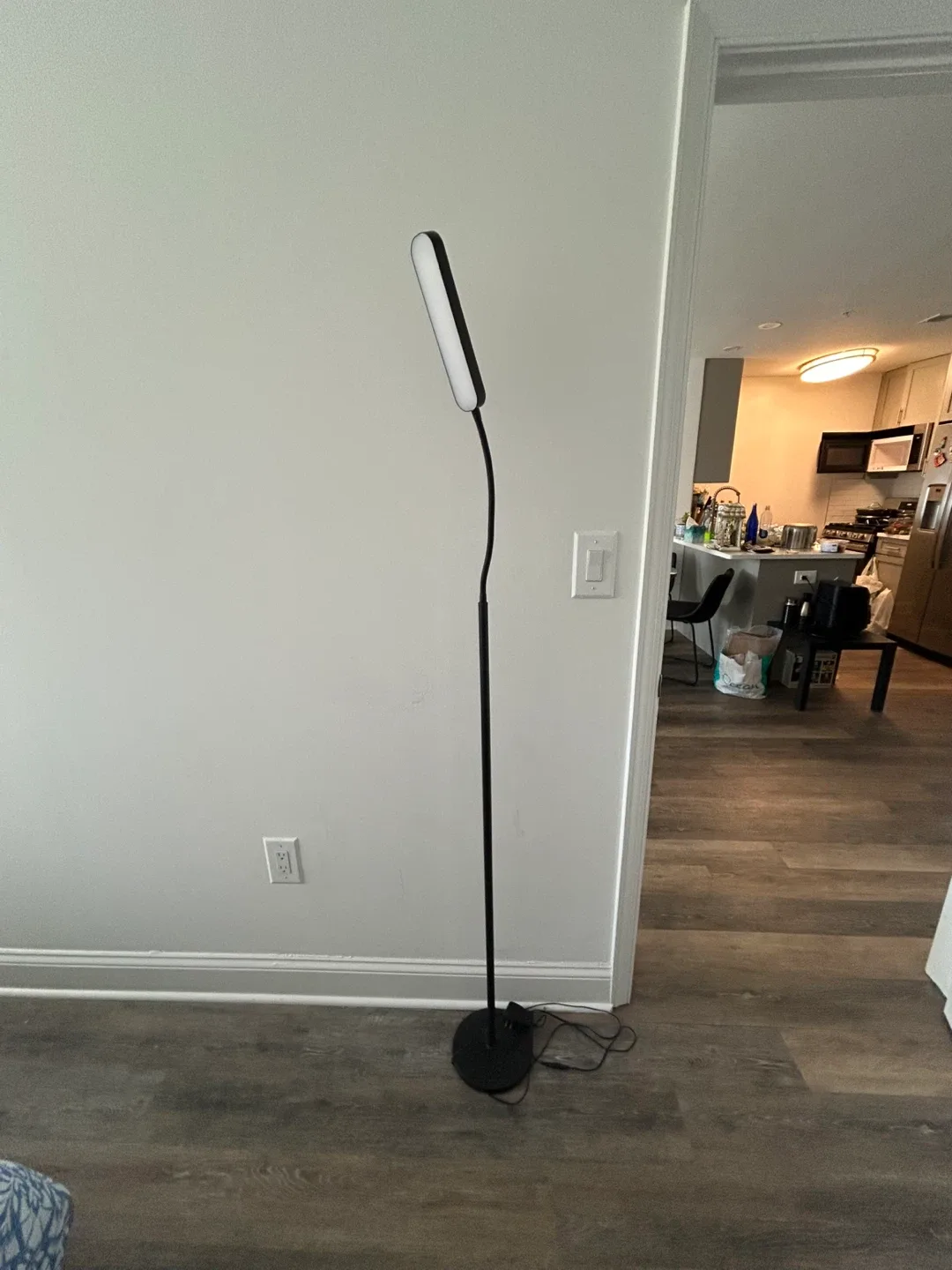 Black LED Floor Lamp - barely used image indicator(2)
