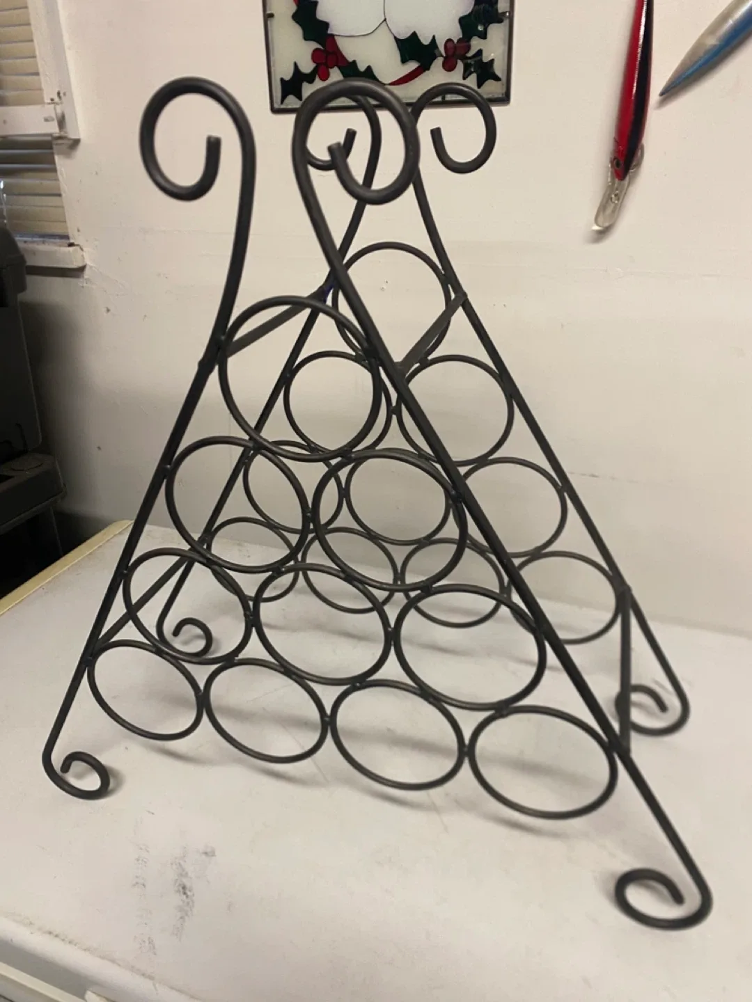 Solid heavy Metal Wine Rack - Holds 15 Bottles thumbnail