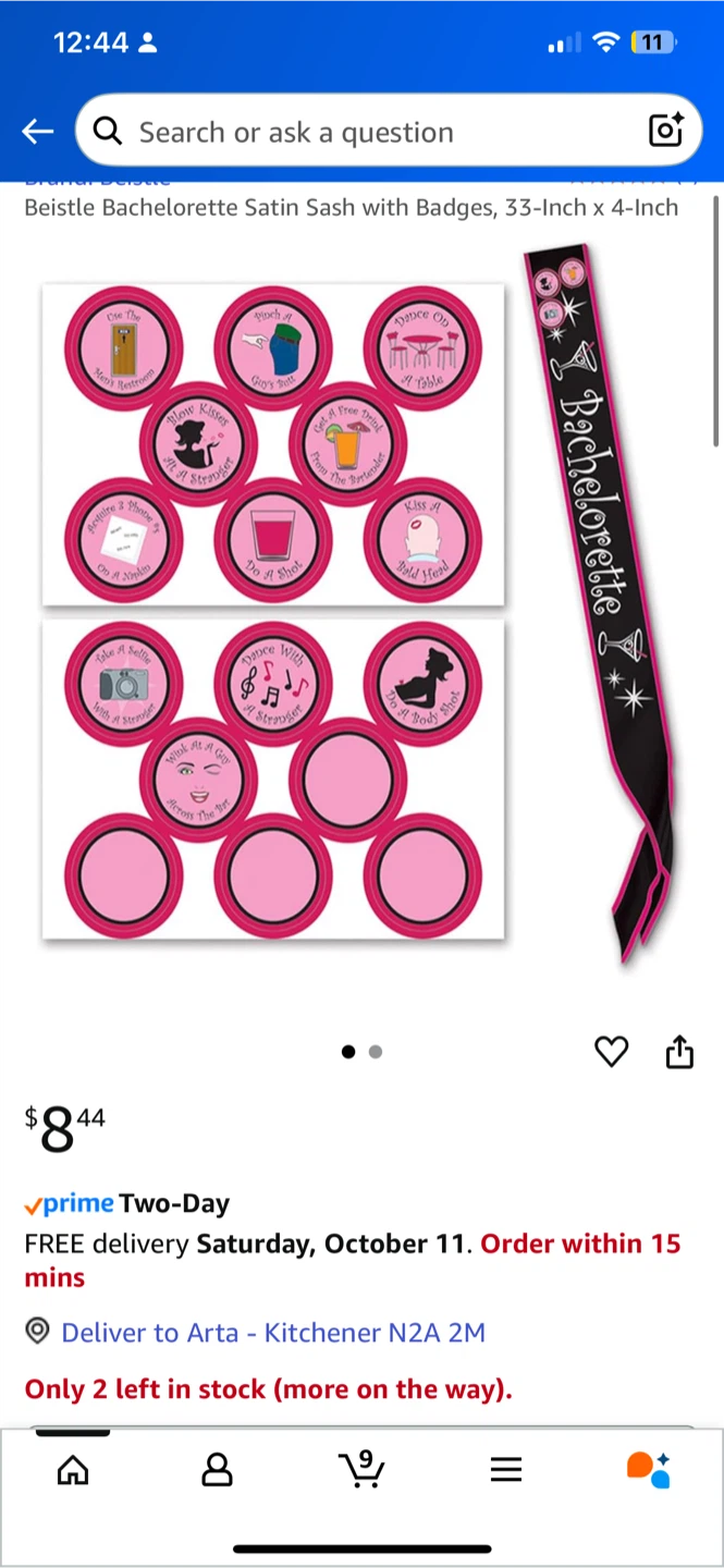 Beistle Bachelorette Sash with Badges - New